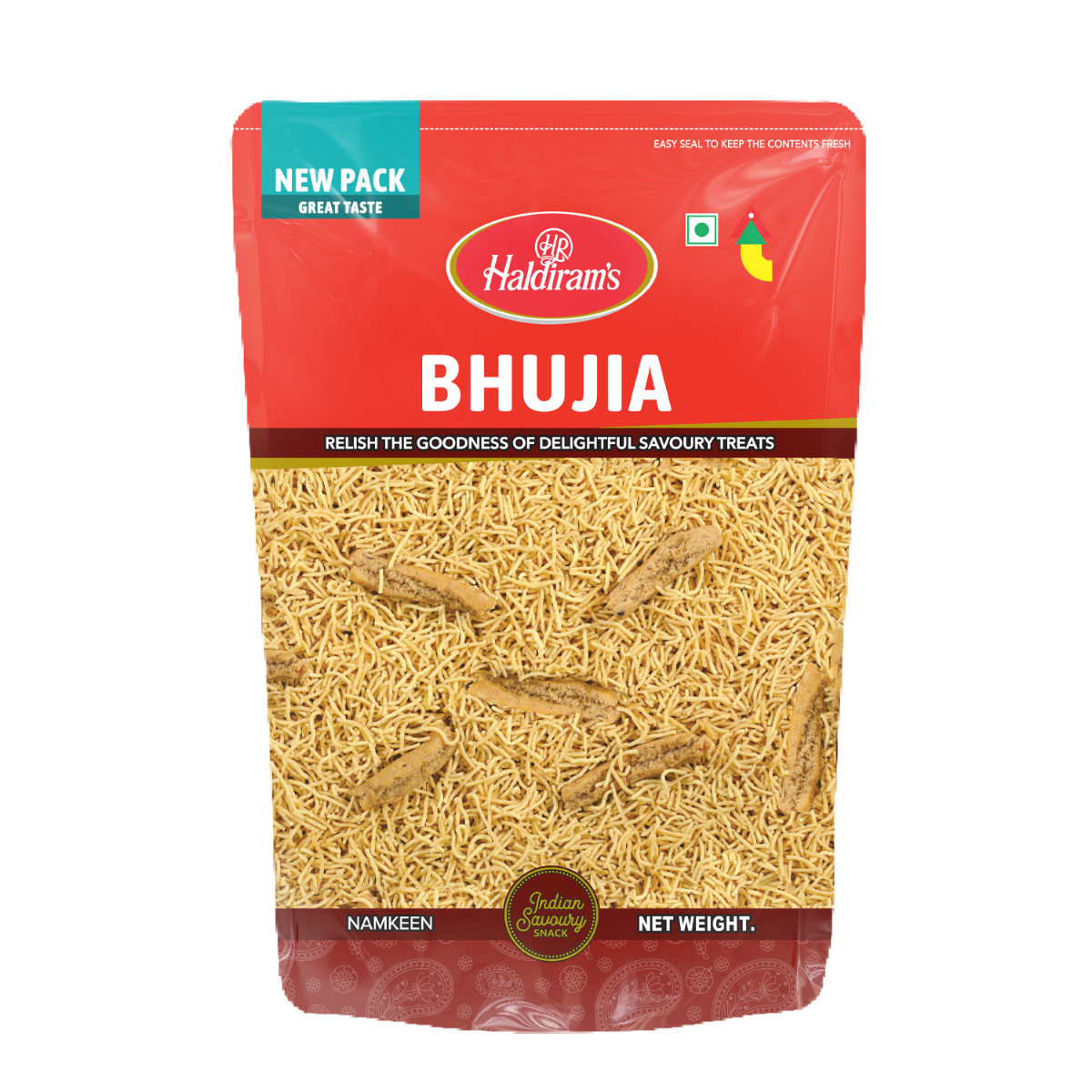 Haldiram's Bhujia packaging on a white background