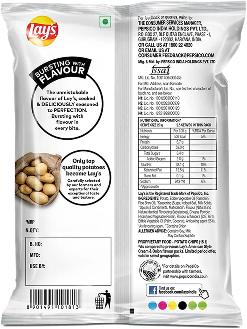 Lays American Style Cream & Onion