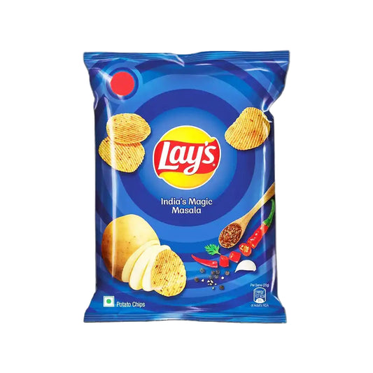 Lays India's Magic Masala potato chips packaging on a white background